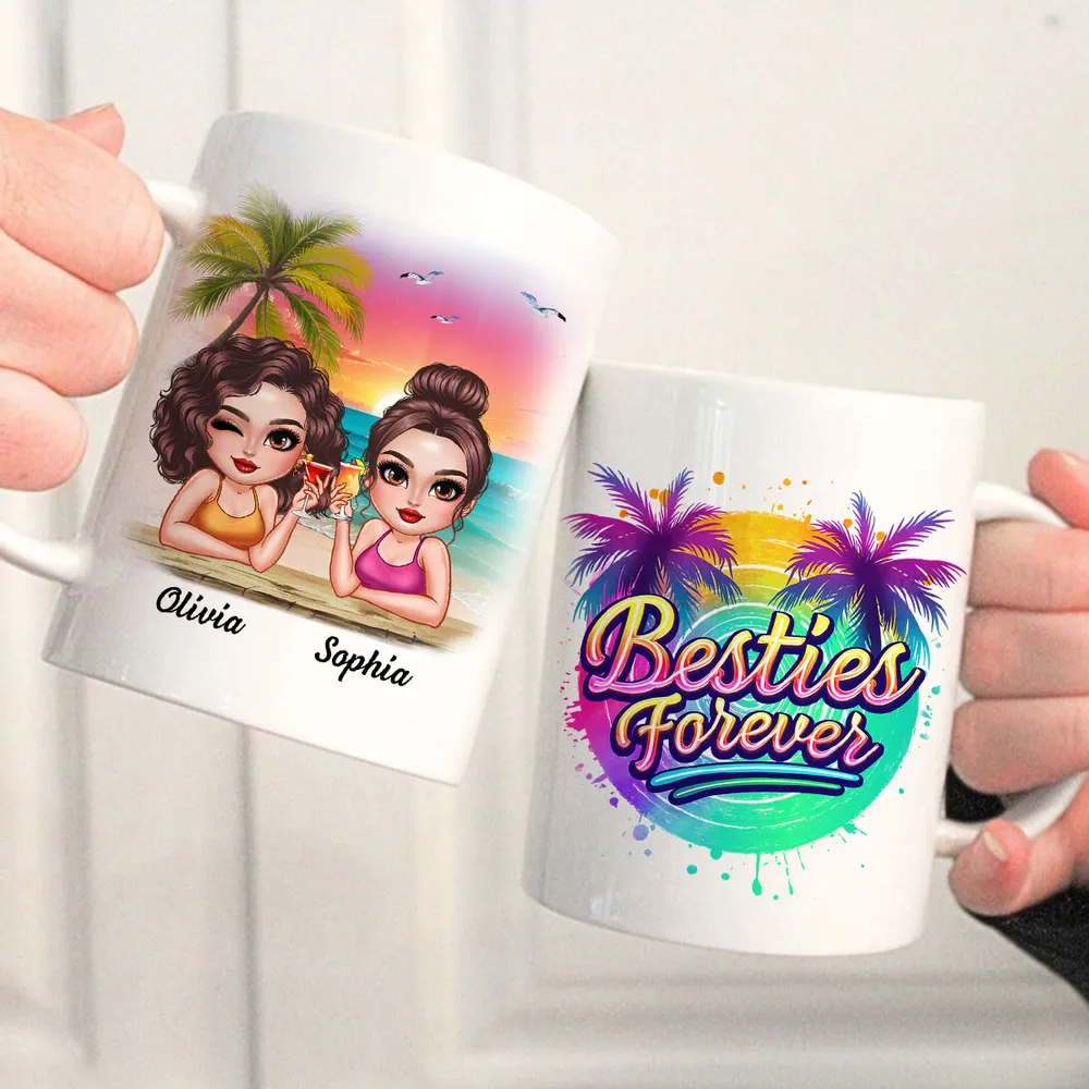 Besties Forever – Personalized Tropical Mug for Best Friends - Image 8