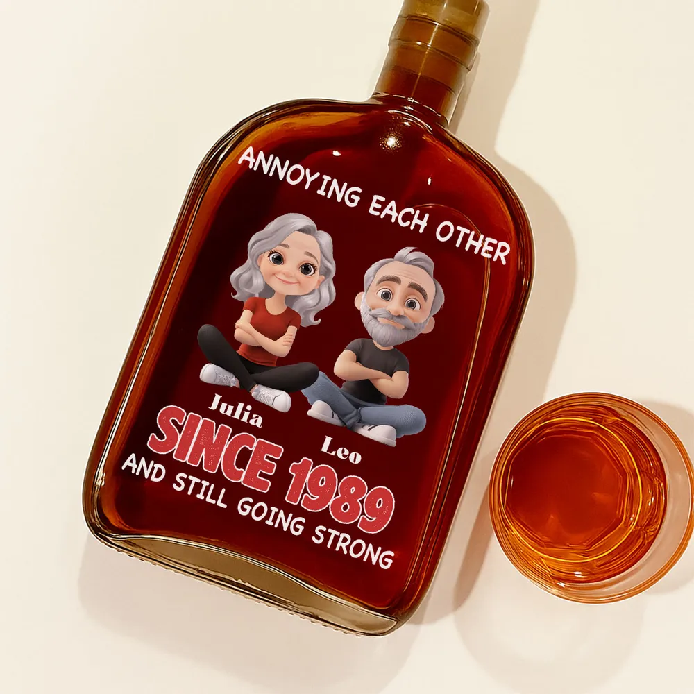 Annoying Each Other Since – Personalized Glass Spirits Decanter for Couples - Image 5