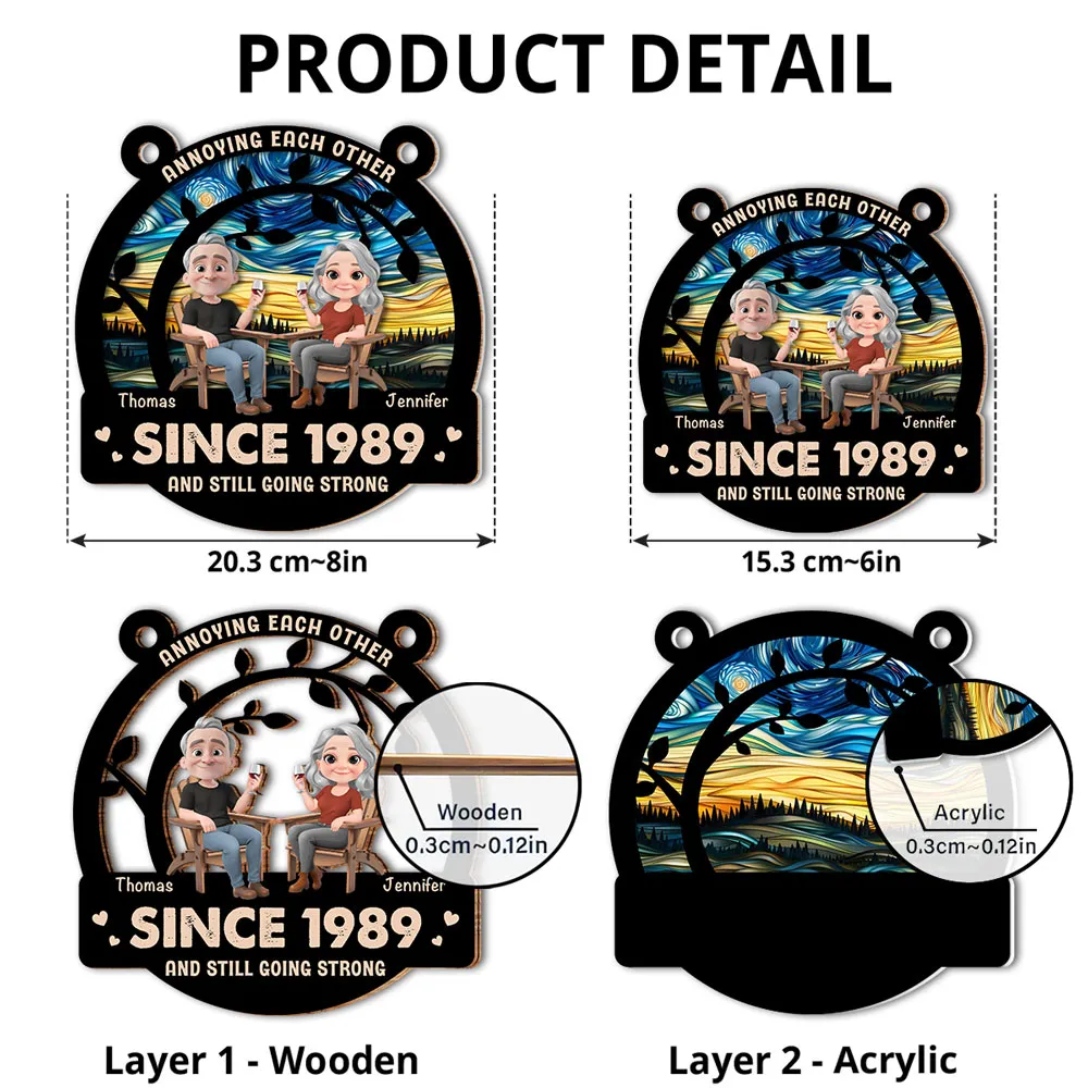 Annoying Each Other Since ... – Personalized Wood & Acrylic Layered Ornament - Image 5