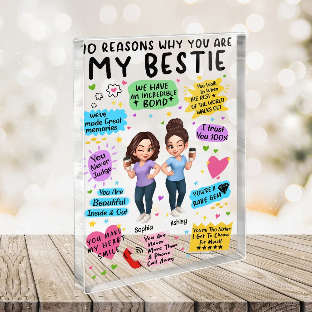 “10 Reasons Why You Are My Bestie” Personalized Acrylic Block Plaque - Image 8