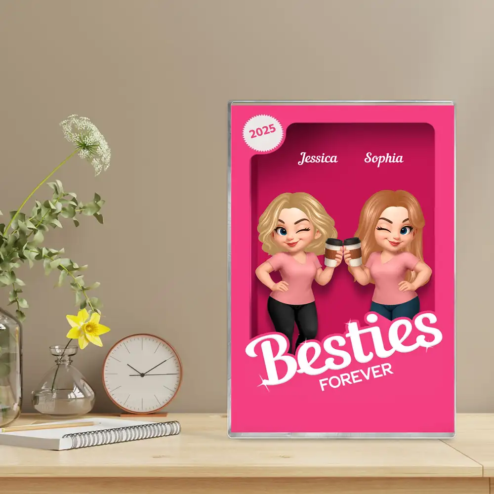“Besties Forever” Personalized Acrylic Block Plaque – Cute Gift for Besties - Image 4