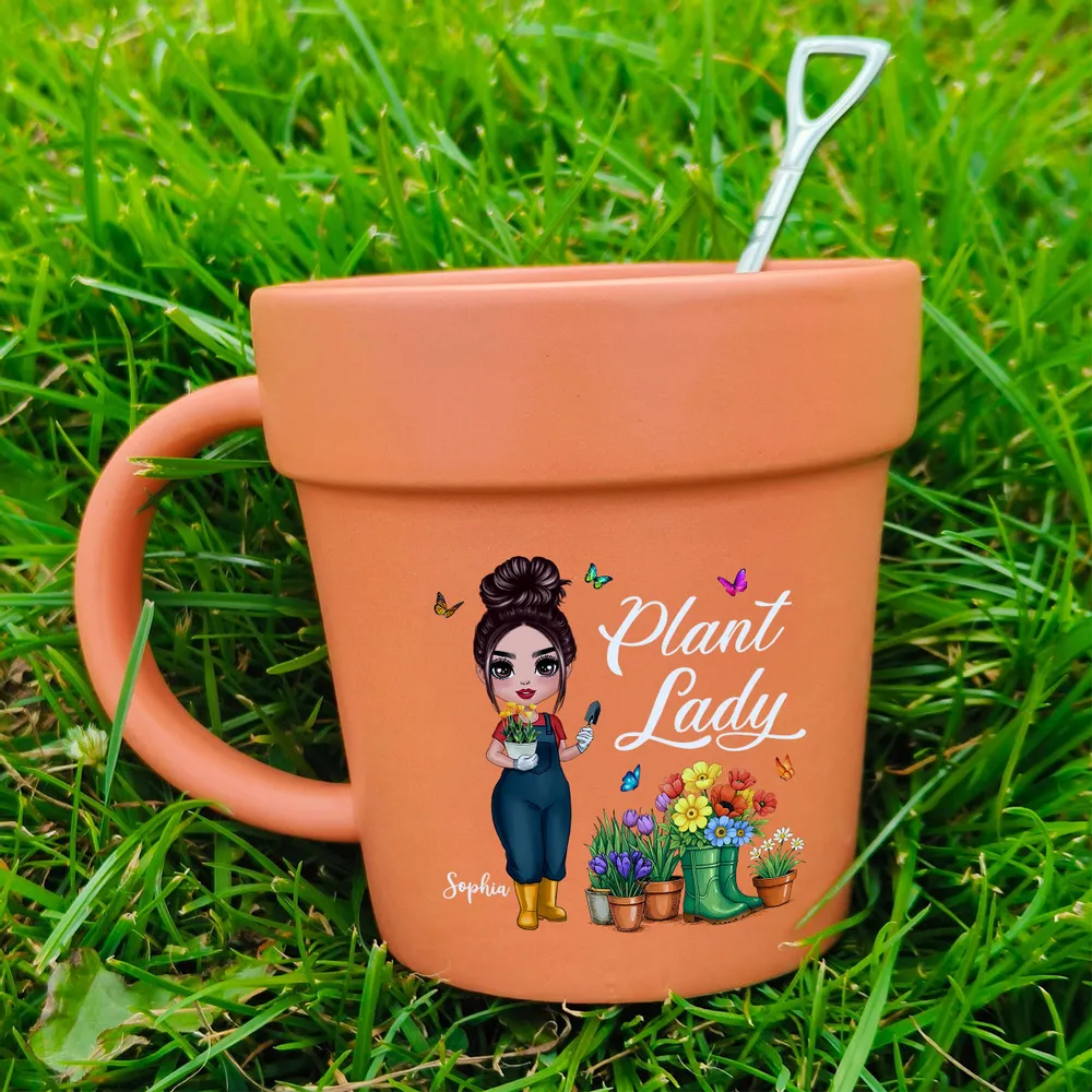 “Gardener of the Year” Personalized Plant-Pot Mug with Shovel Spoon – Fun Gift for Green-Thumb Moms, Wives & Grandmas - Image 7