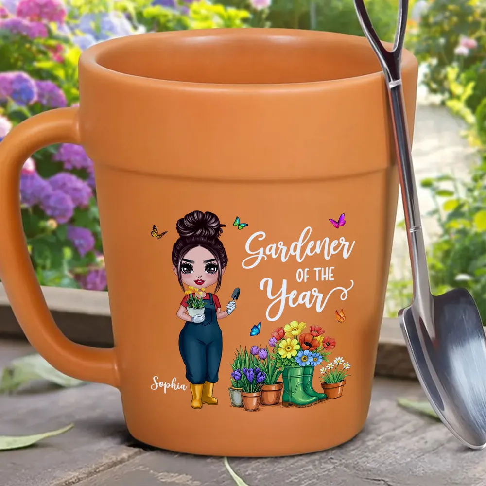 “Gardener of the Year” Personalized Plant-Pot Mug with Shovel Spoon – Fun Gift for Green-Thumb Moms, Wives & Grandmas - Image 8