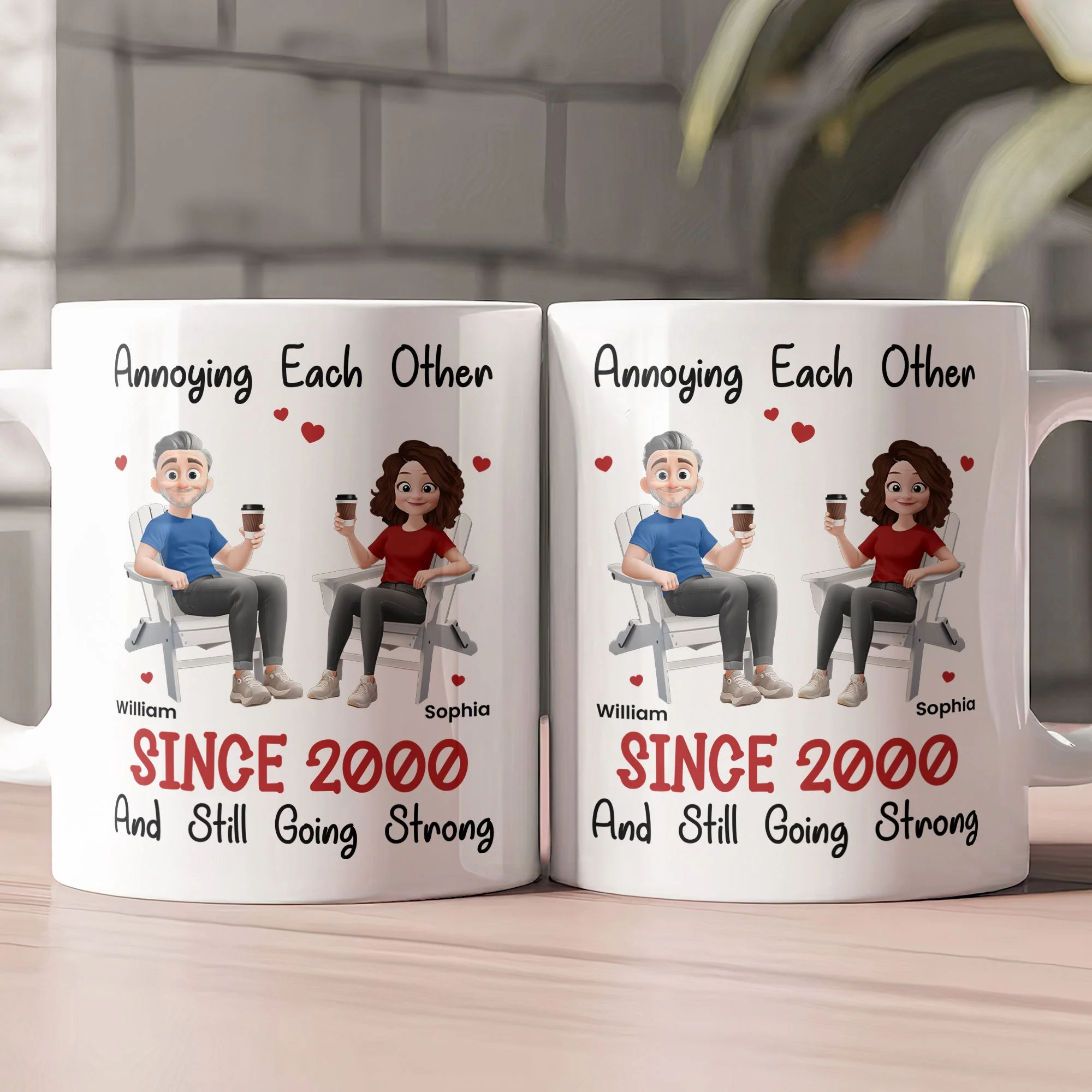 Funny Couple Mug – Custom Anniversary Gift for Husband or Wife with Coffee Illustration - Image 6