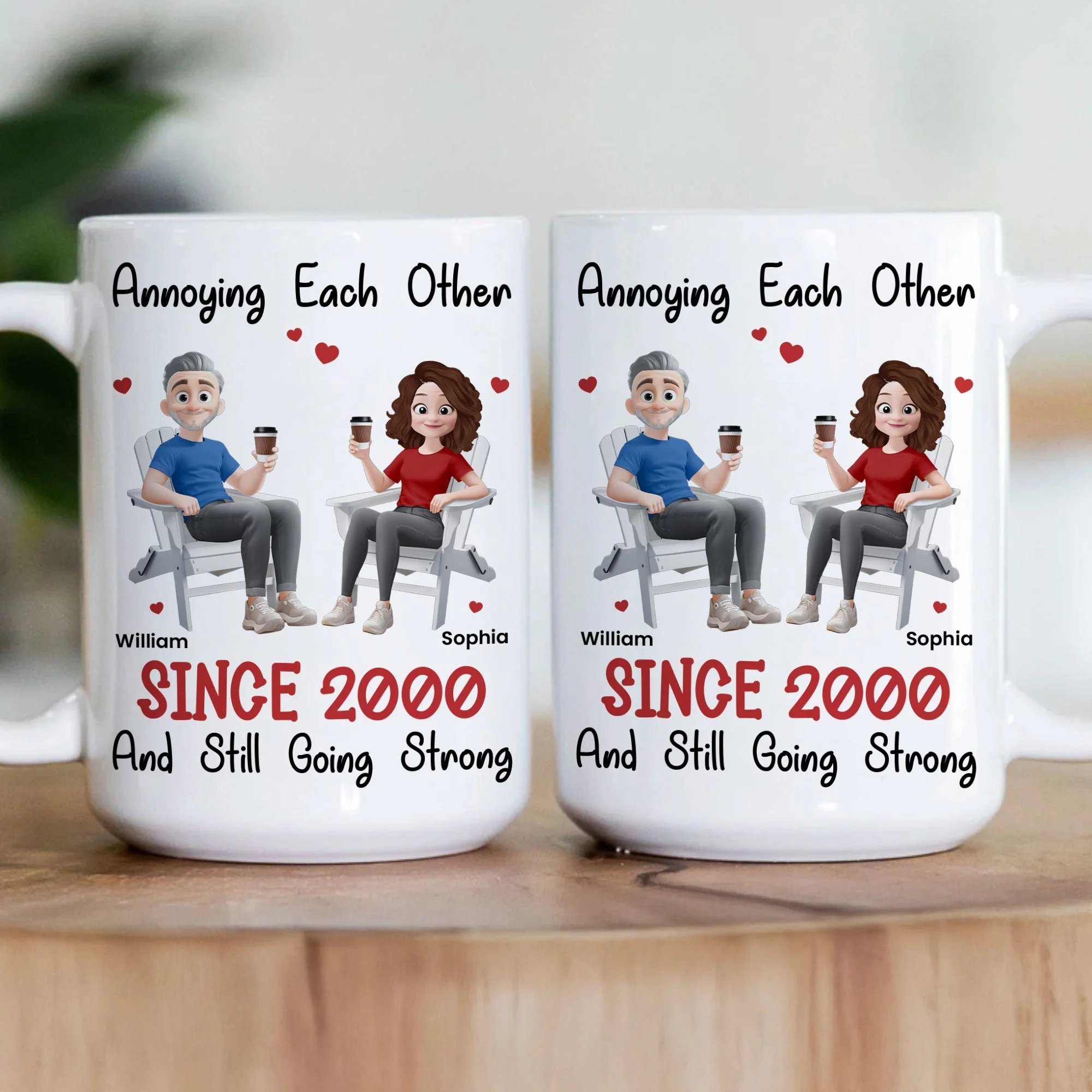 Funny Couple Mug – Custom Anniversary Gift for Husband or Wife with Coffee Illustration - Image 7