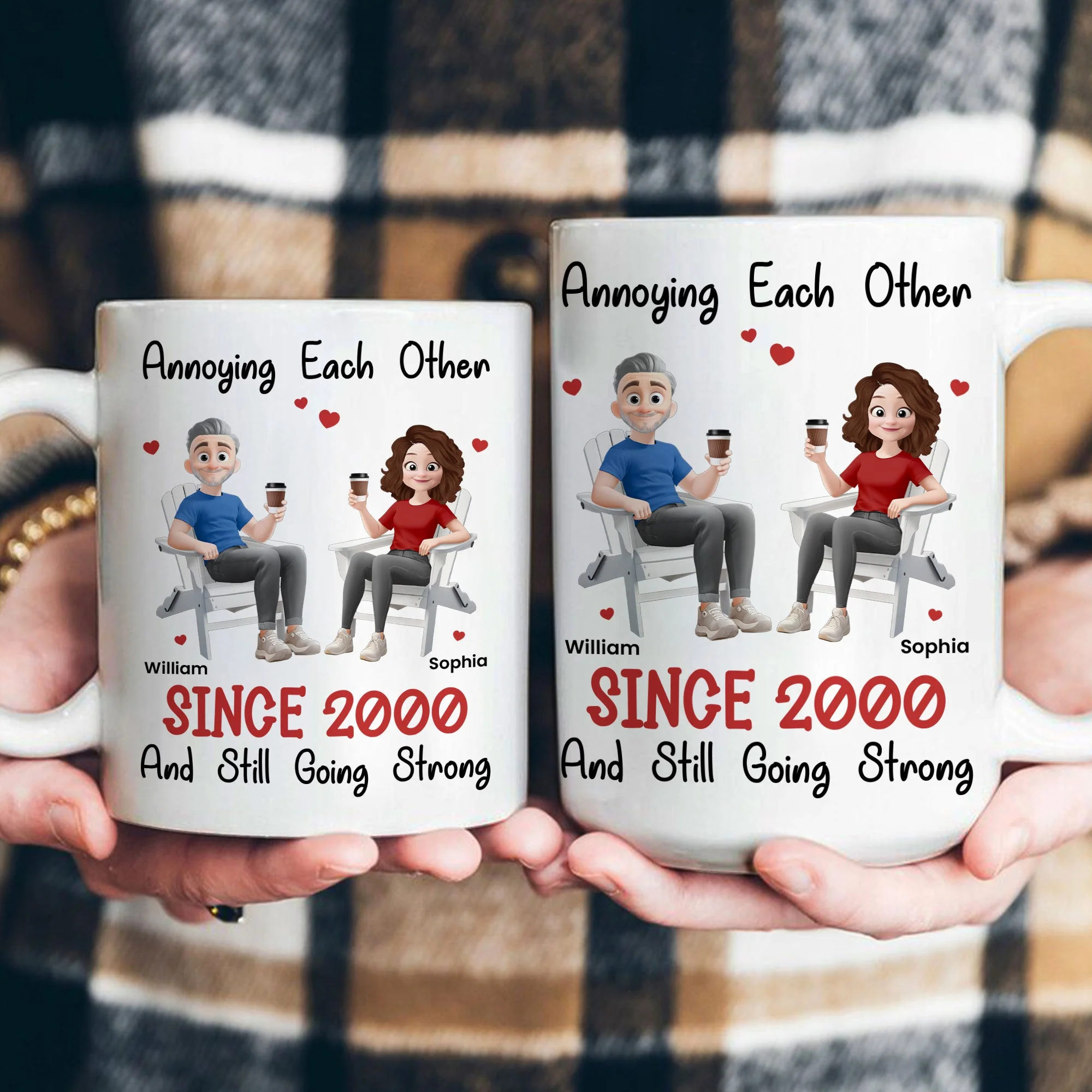 Funny Couple Mug – Custom Anniversary Gift for Husband or Wife with Coffee Illustration - Image 8