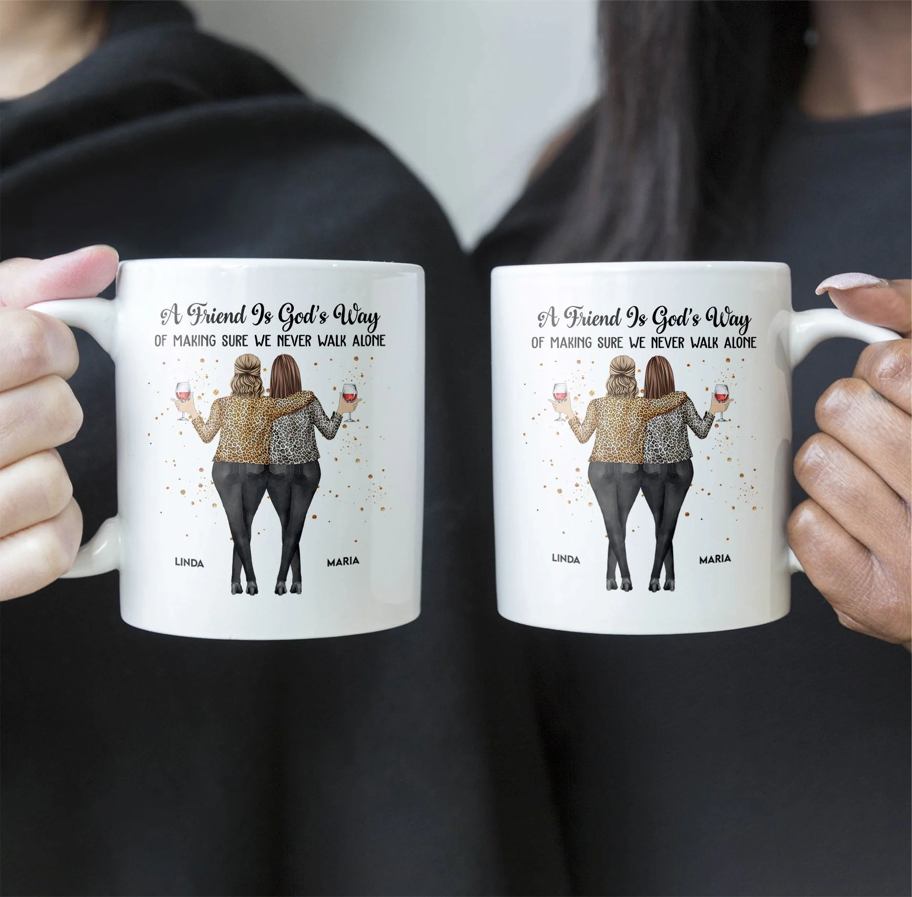 A Friend Is God's Way – Personalized White Ceramic Mug for Best Friends - Image 4