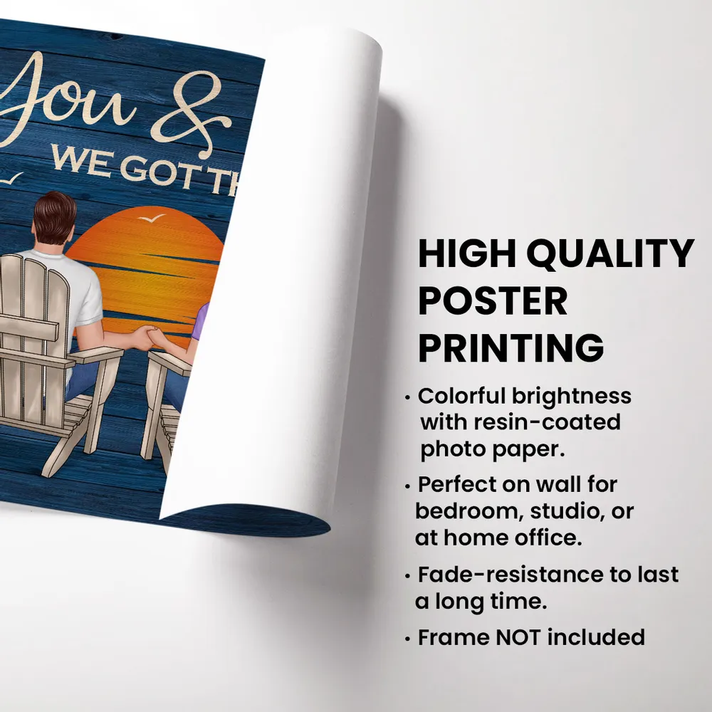 You & Me We Got This – Personalized Poster for Couples Holding Hands at Sunset, Romantic Gift for Lover - Image 4