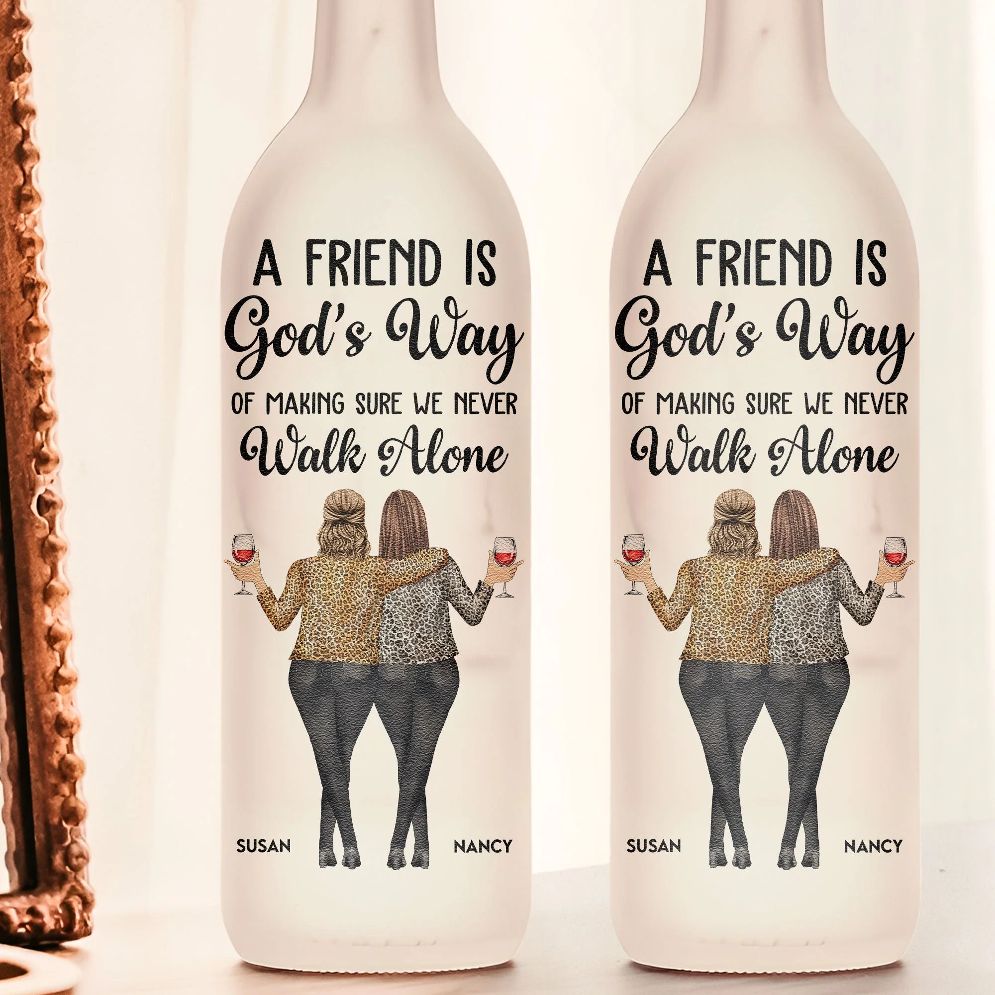 A Friend Is God's Way Bottle Lamp – Personalized Light-Up Gift for Best Friends - Image 6