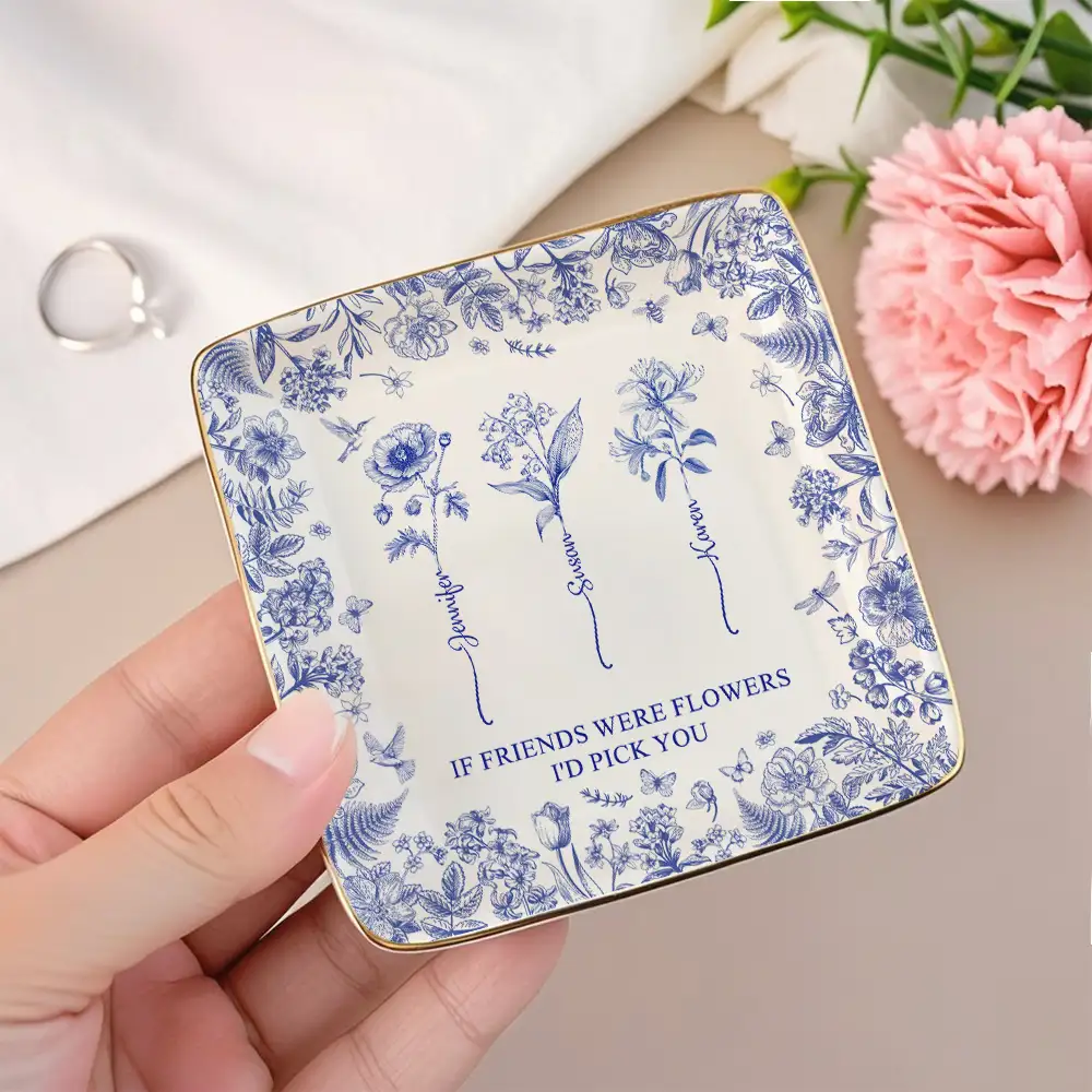 "It Takes a Long Time to Grow Old Friends" Personalized Jewelry Dish – Custom Gift for Friends and Sisters - Image 2