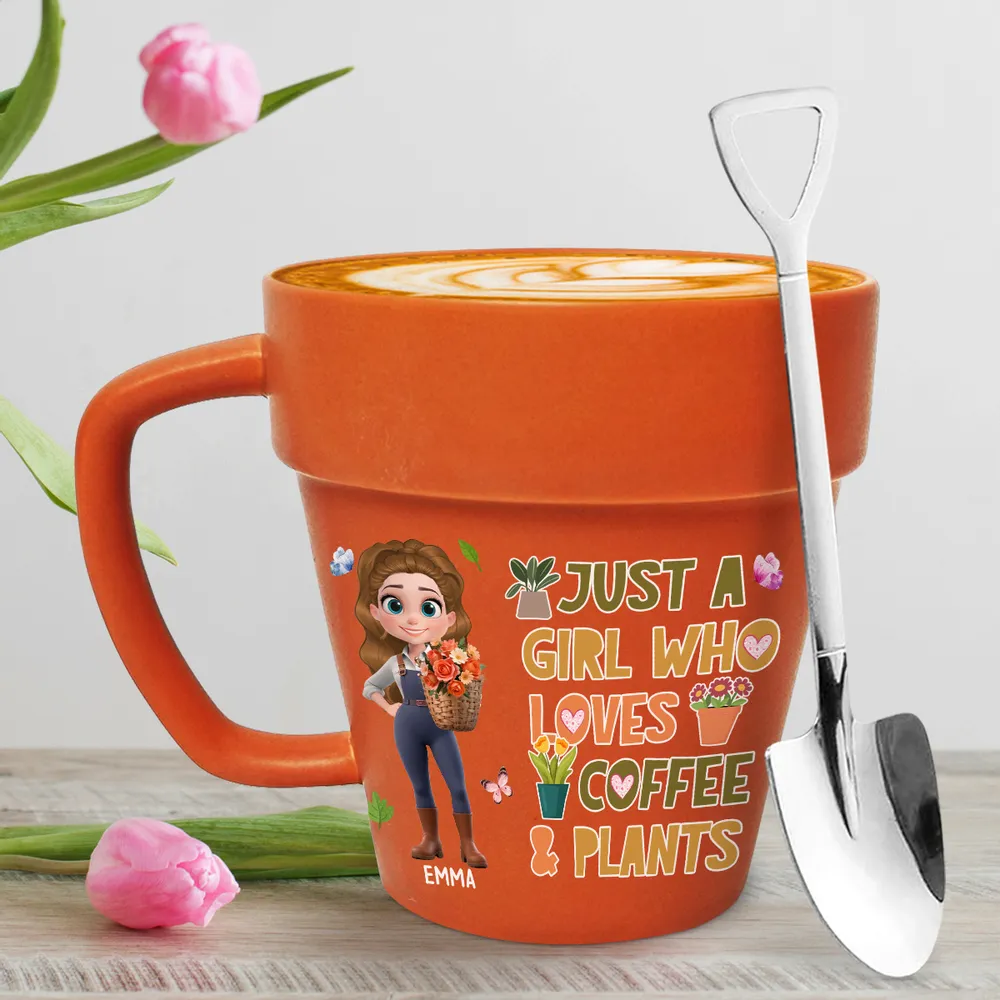 Just a Girl Who Loves Coffee and Plants – Personalized Terracotta Mug for Coffee and Plant Obsessed Girls - Image 6