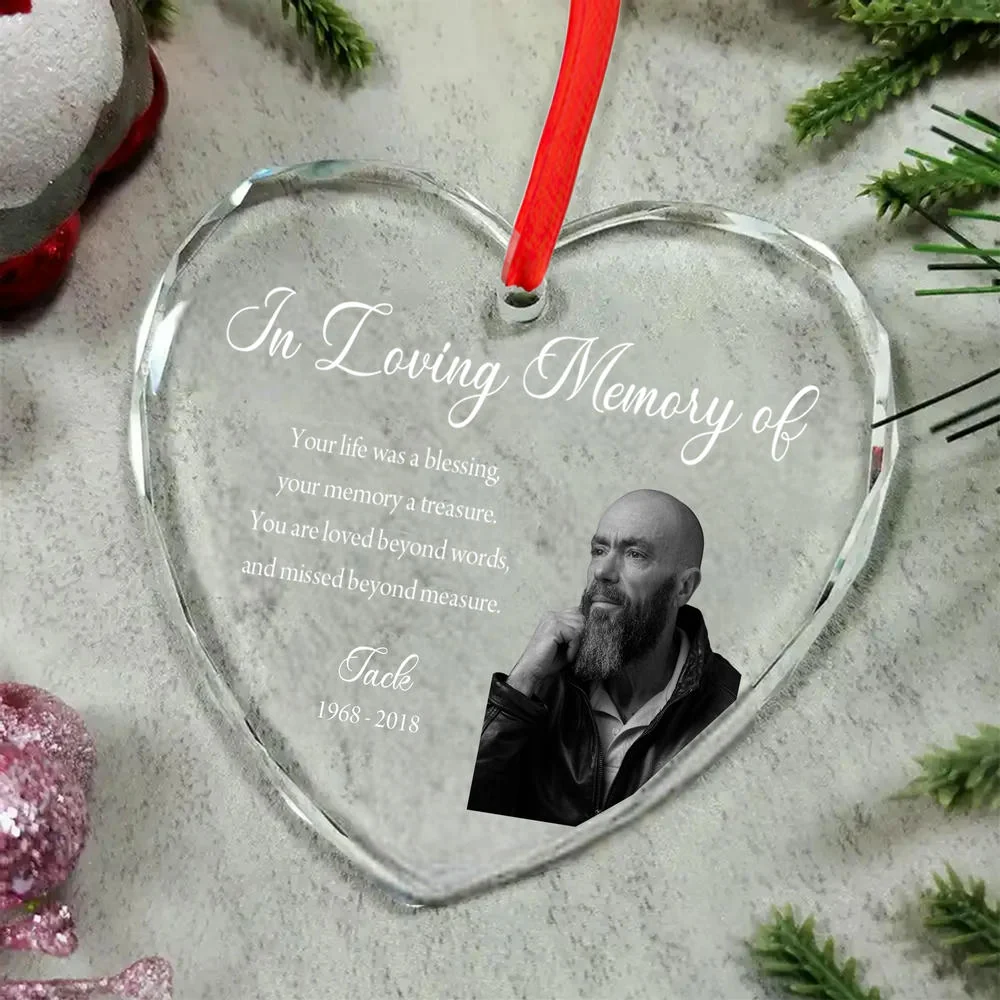 Custom Memorial Heart Ornament – Personalized Sympathy Gift - Image 2