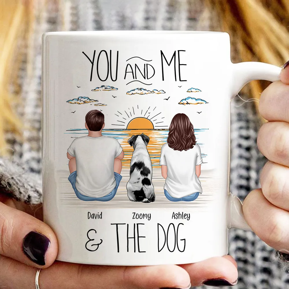 “You, Me & the Dog” Personalized Sunrise Mug – Romantic Gift for Dog Lovers or Cat Lovers - Image 7