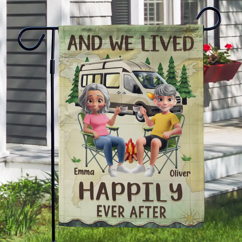 Making Memories One Campsite at a Time – Personalized Garden Flag for Couples or Friends - Image 5