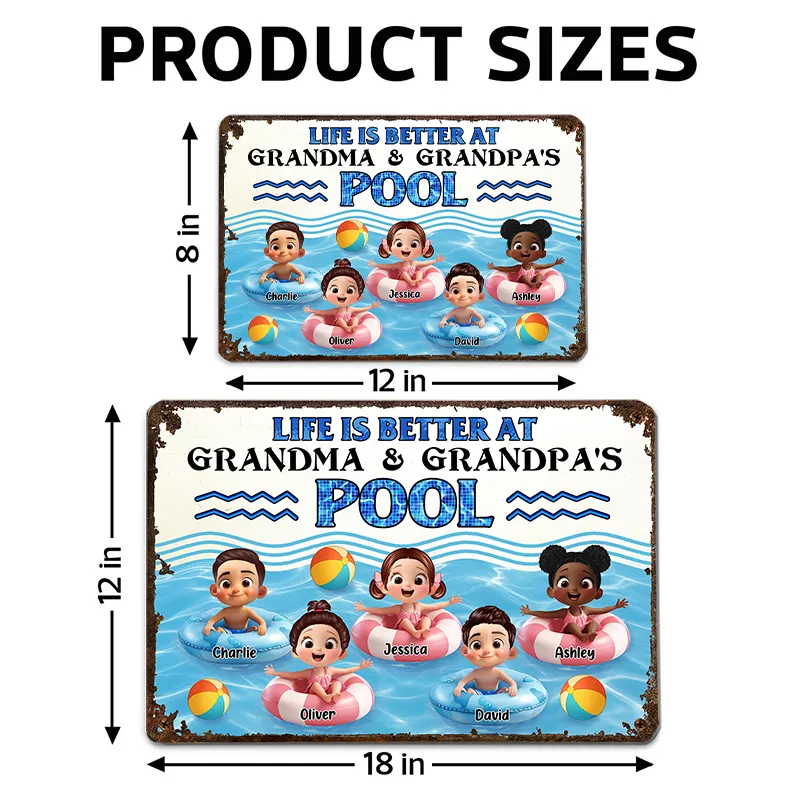 Personalized Iron Pool Sign for Family Poolside Decor - Image 8