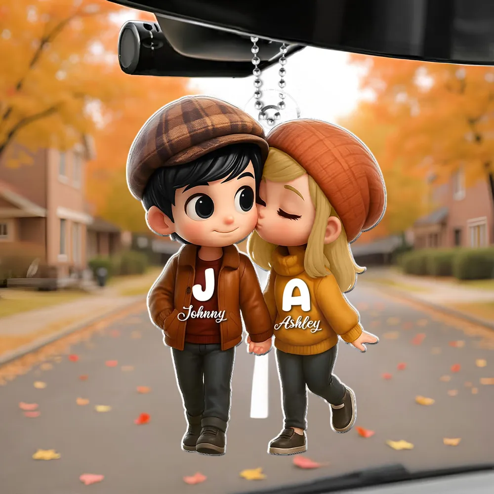 Personalized Couple's Acrylic Car Hanger – A Perfect Gift for Lovers - Image 4