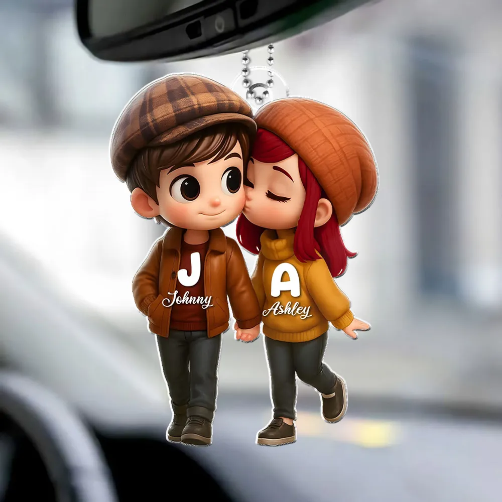 Personalized Couple's Acrylic Car Hanger – A Perfect Gift for Lovers - Image 6