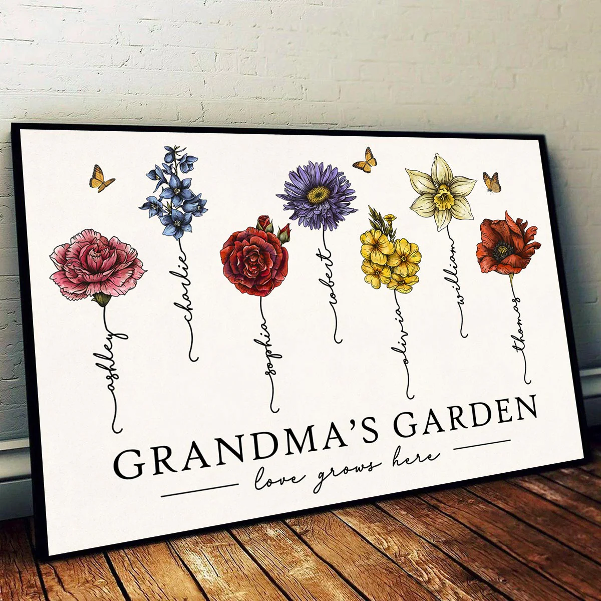 Grandma's Garden – Beautiful Floral Poster with Custom Family Names, Perfect Gift for Grandma - Image 3