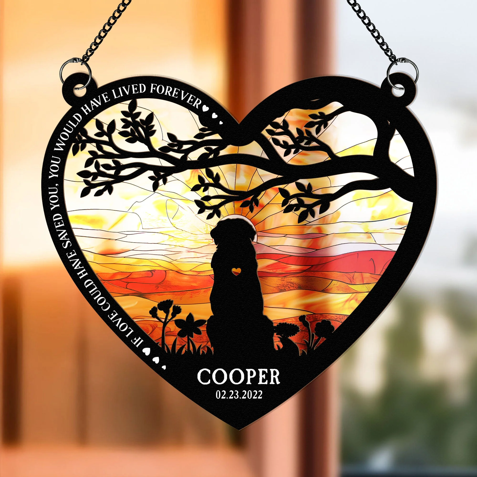 You Left Paw Prints on My Heart – Pet Memorial Ornament with Custom Name and Date - Image 3