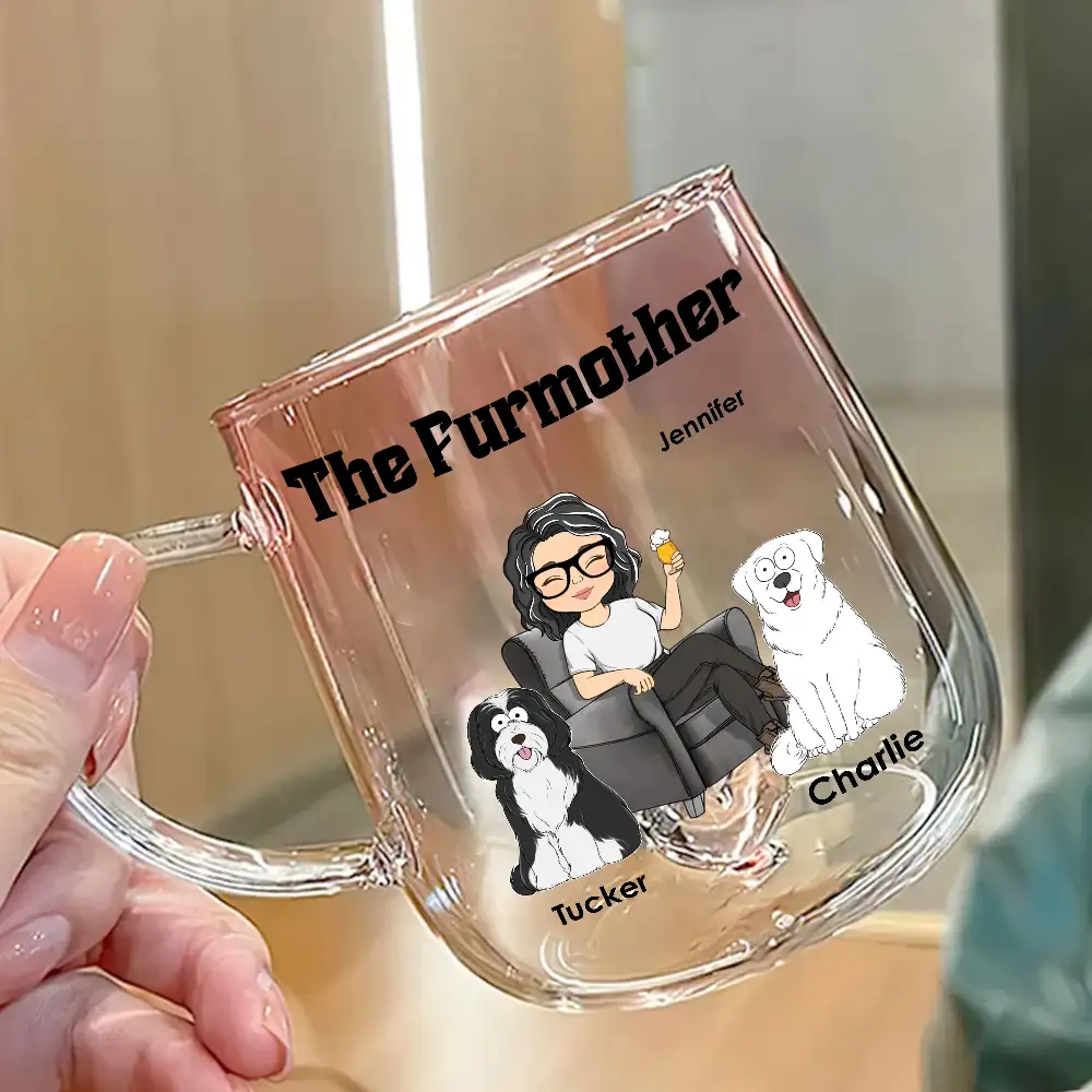 Personalized Dog Mom Gradient Glass Mug – Perfect for Dog Lovers and Pet Owners - Image 2