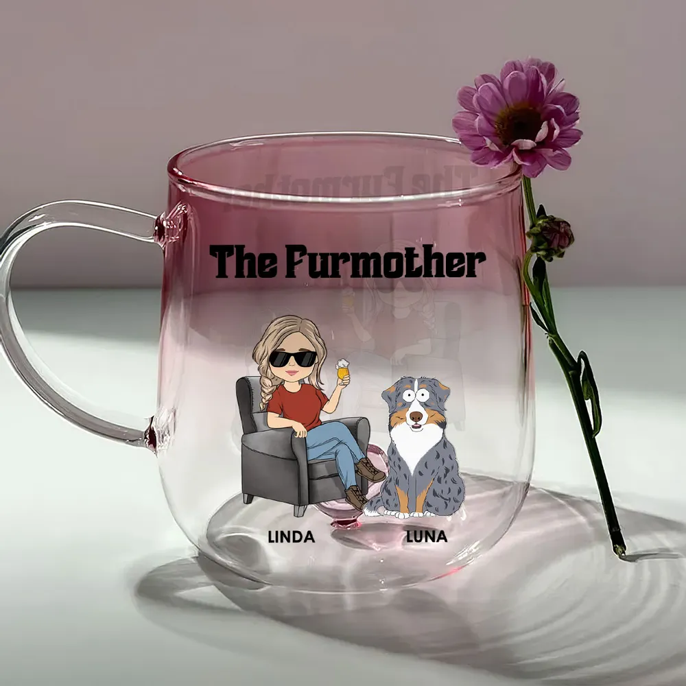 Personalized Dog Mom Gradient Glass Mug – Perfect for Dog Lovers and Pet Owners - Image 4