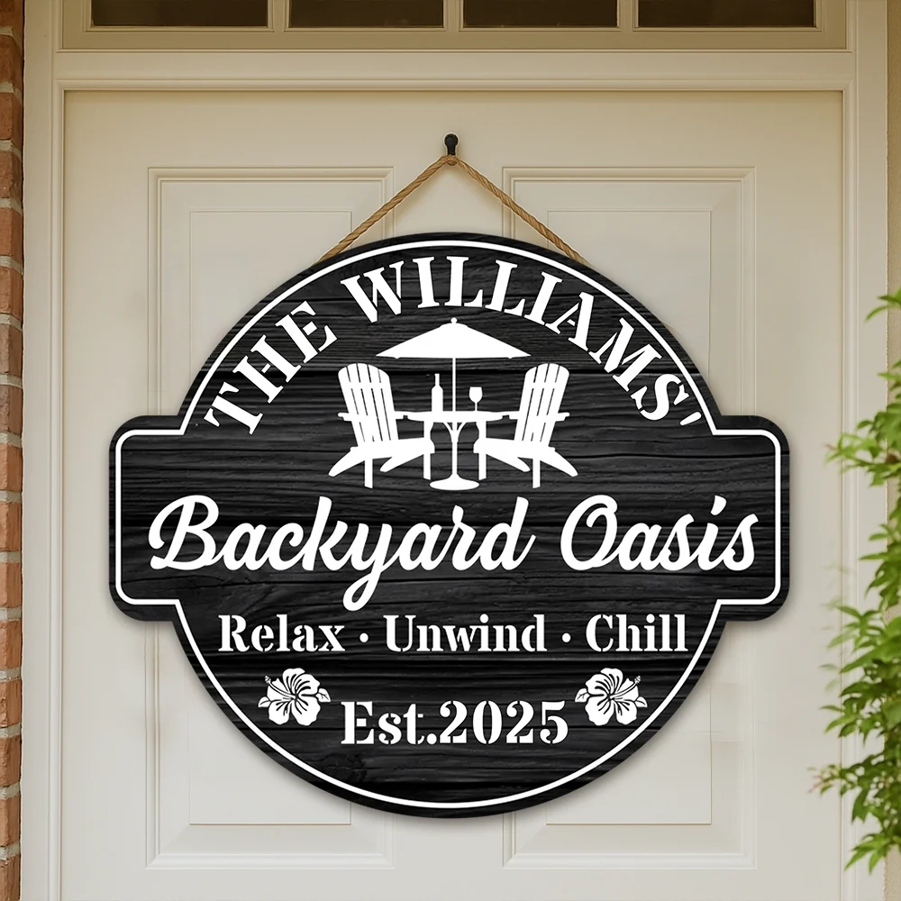 Relax Unwind Chill Backyard Bar Sign – Personalized Outdoor Family Gift for Patio Lovers - Image 3