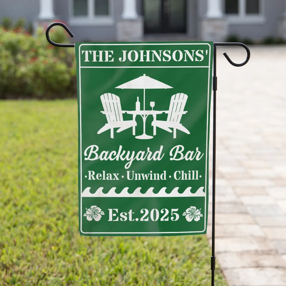 Personalized Backyard Oasis Garden Flag – Relax Unwind Chill Summer Gift for Family - Image 4