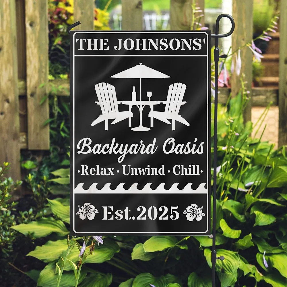 Personalized Backyard Oasis Garden Flag – Relax Unwind Chill Summer Gift for Family - Image 6