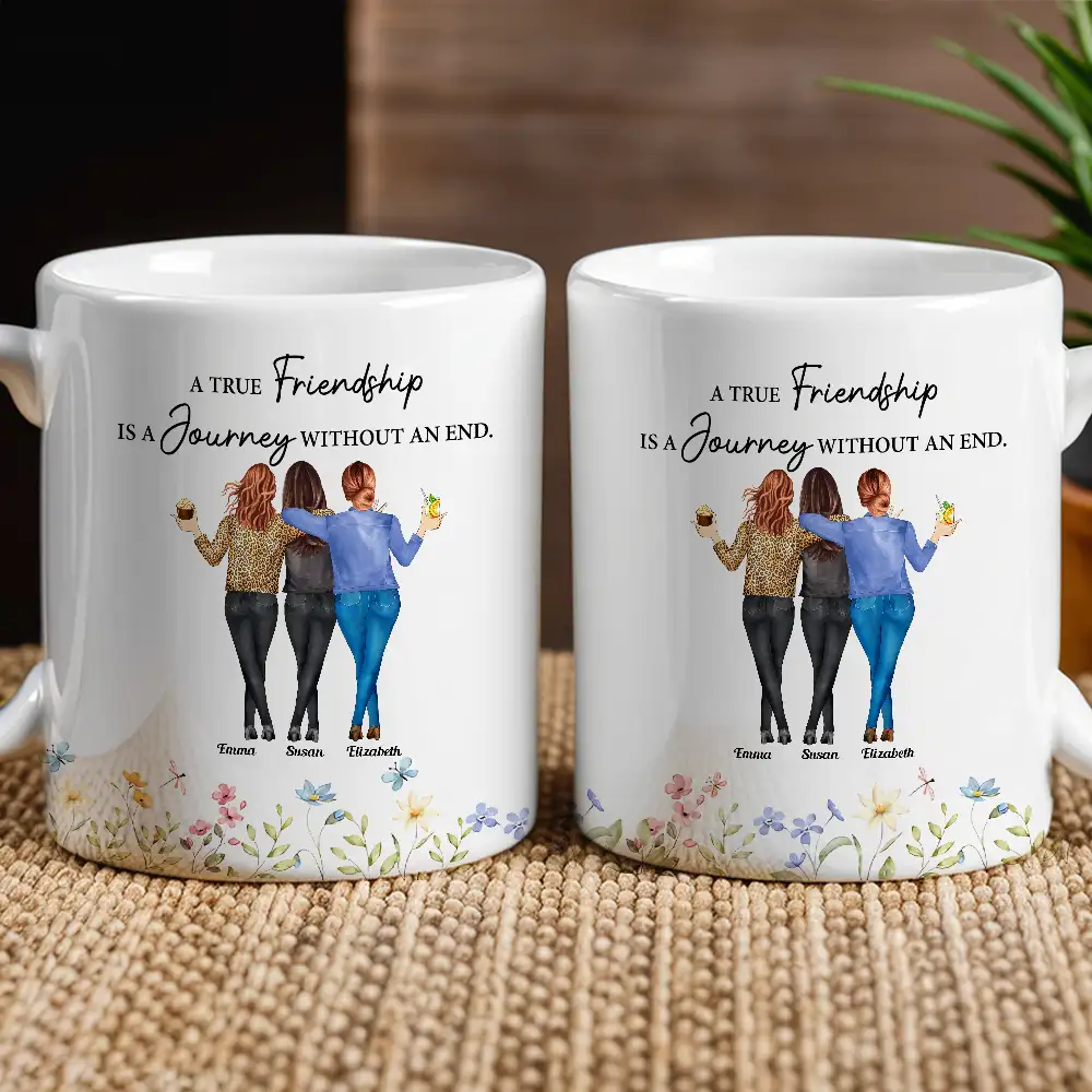 Enduring Friendship - Custom "It Takes a Long Time to Grow an Old Friend" White Ceramic Mug, Heartwarming Gift for Friends or Sisters - Image 2