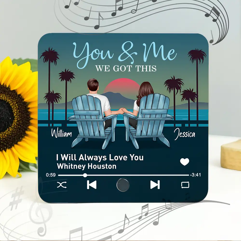 You & Me We Got This – Personalized Sunset Beach Poster for Couples, Romantic Gift for Anniversary or Valentine’s Day - Image 3