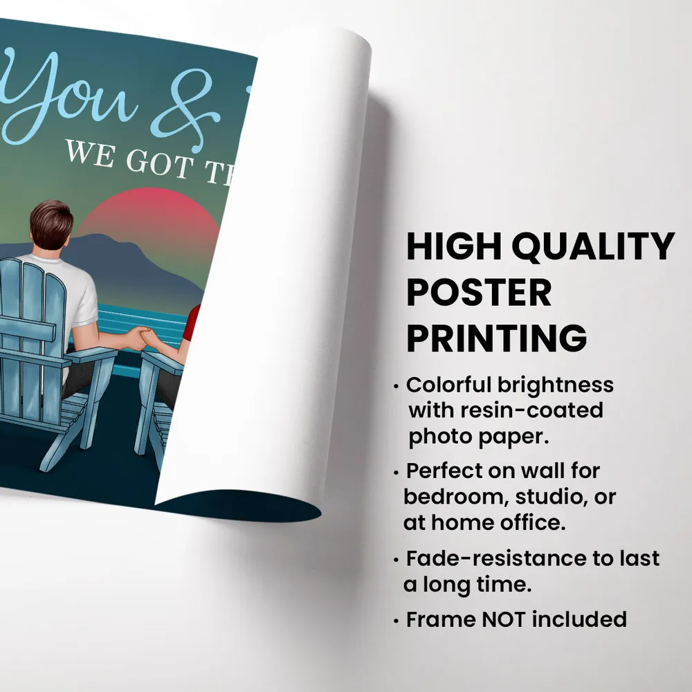 You & Me We Got This – Personalized Sunset Beach Poster for Couples, Romantic Gift for Anniversary or Valentine’s Day - Image 5