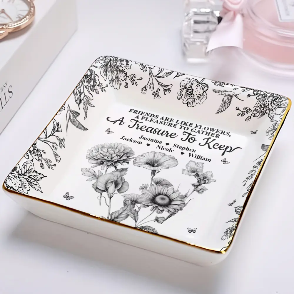 Eternal Friendship - Personalized "An Old Friend" Ceramic Jewelry Dish, Perfect Gift for Friends and Sisters - Image 5