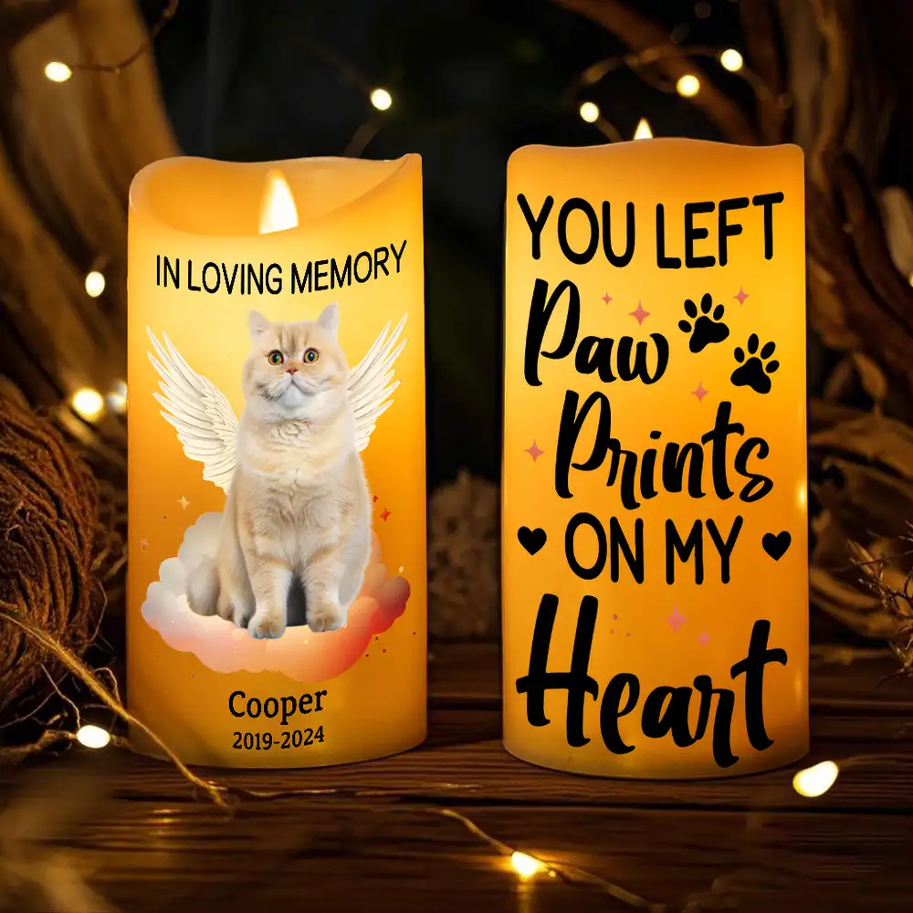 Eternal Light - Personalized Pet or Loved One Memorial Flameless LED Candle with "Your Light Will Always Shine in My Heart" Design - Image 2