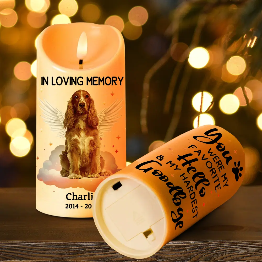 Eternal Light - Personalized Pet or Loved One Memorial Flameless LED Candle with "Your Light Will Always Shine in My Heart" Design - Image 6