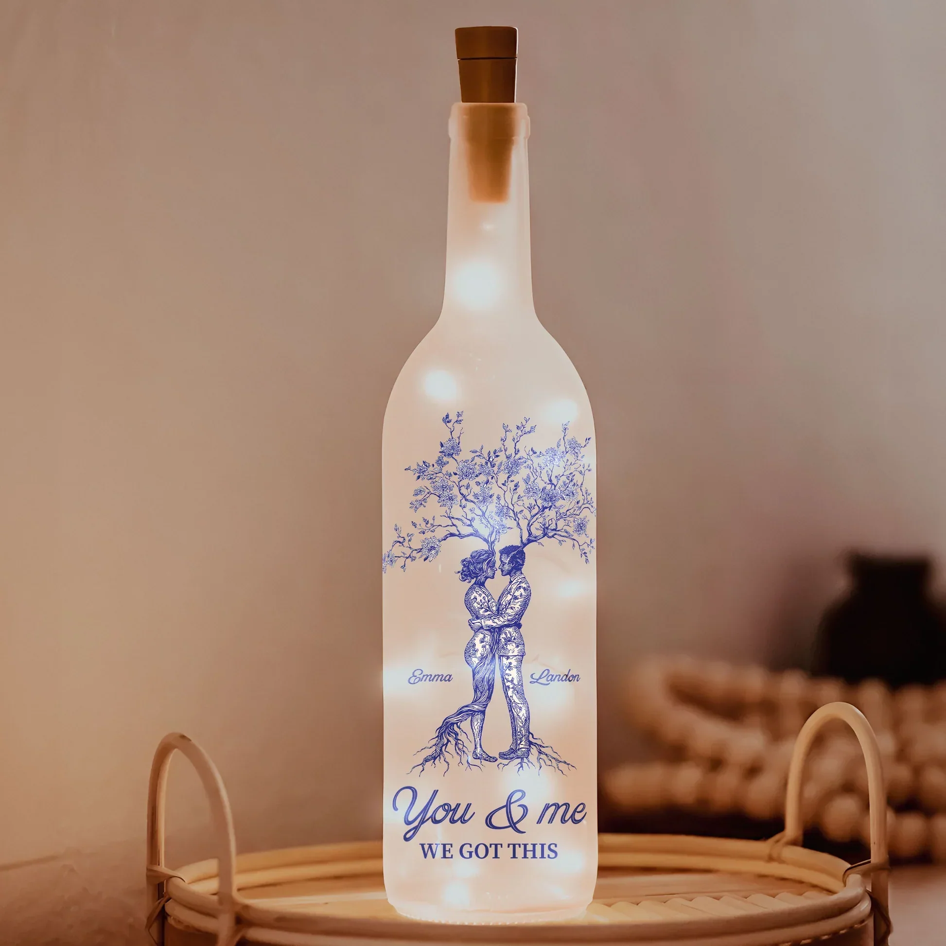 “You & Me, We Got This” Bottle Lamp – Custom Gift for Lovers, Personalized Home Décor - Image 3