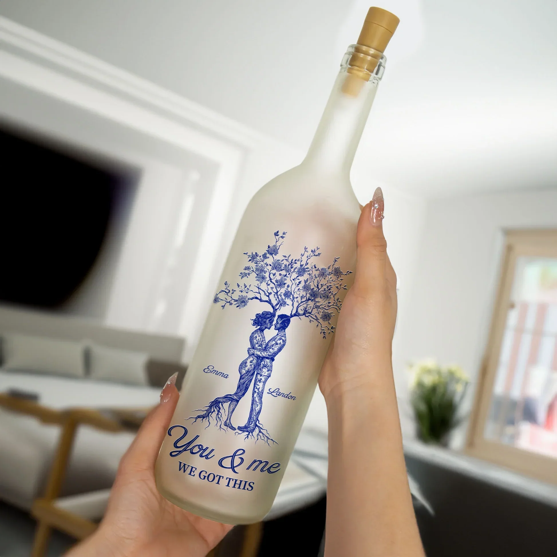 “You & Me, We Got This” Bottle Lamp – Custom Gift for Lovers, Personalized Home Décor - Image 6