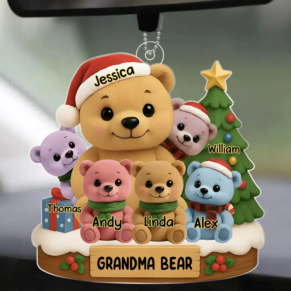 “Grandma Bear” Personalized Acrylic Ornament – Custom Holiday Gift for Grandma with Cute Bears - Image 2
