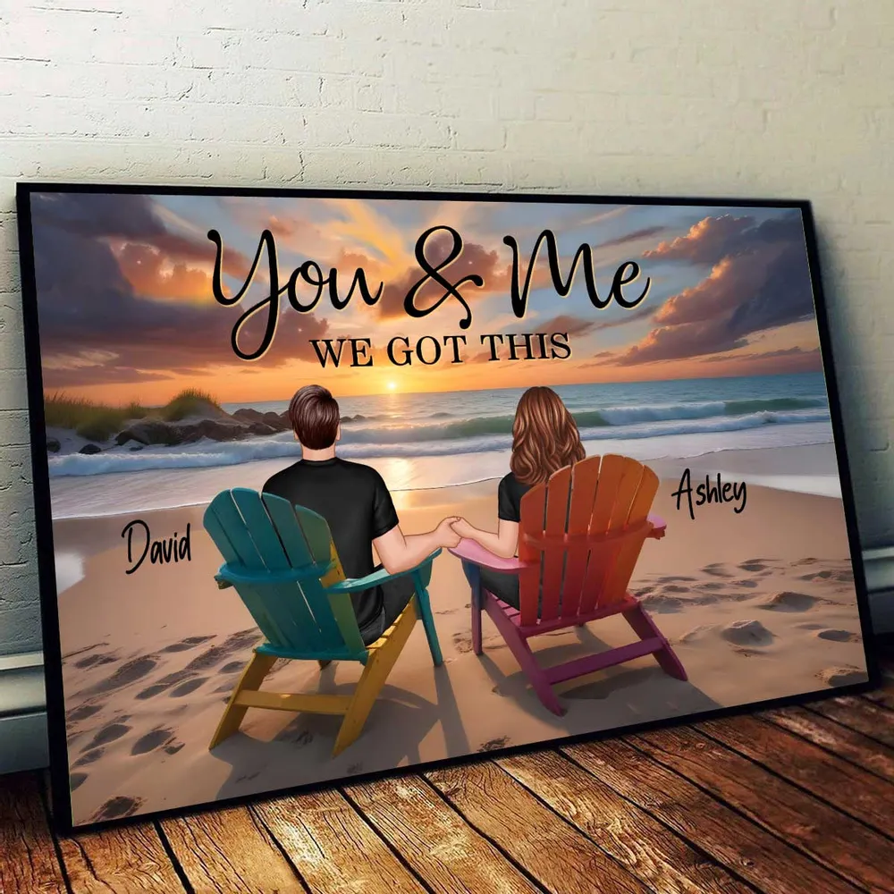 Together We Built a Life We Loved – Personalized Poster for Couples with Sunset Beach Design - Image 3