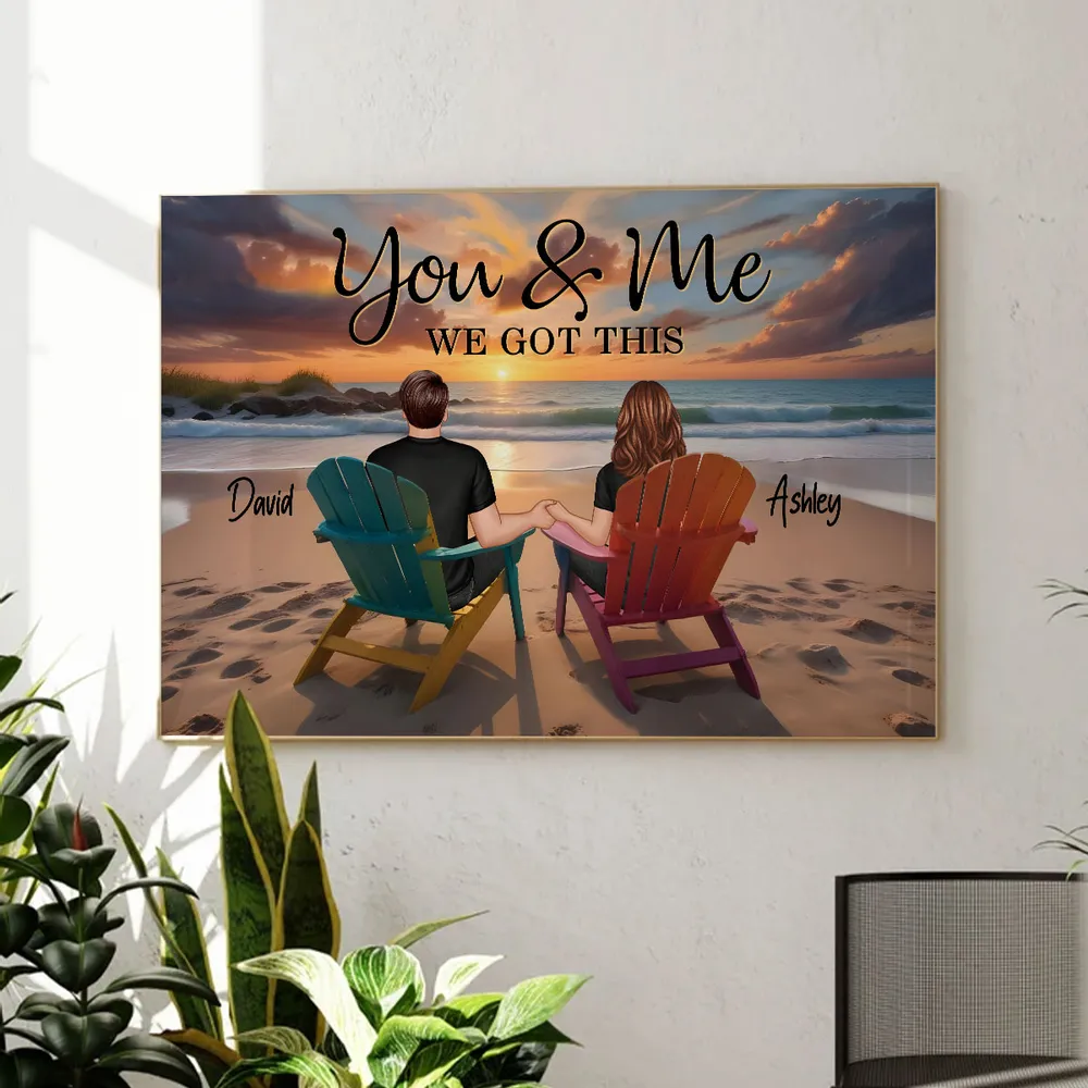 Together We Built a Life We Loved – Personalized Poster for Couples with Sunset Beach Design - Image 4