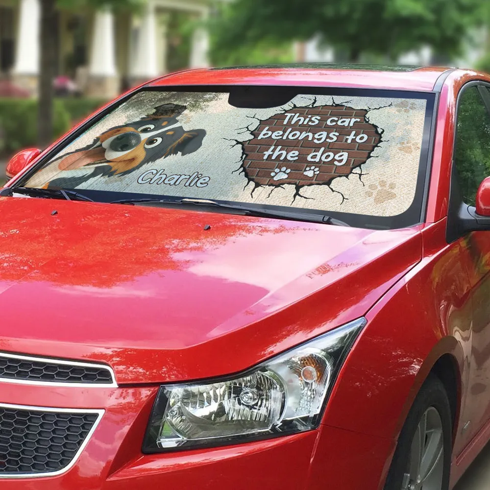 This Car Belongs to the Dogs Car Windshield Sunshade – Funny Personalized Pet Gift for Dog Lovers - Image 3