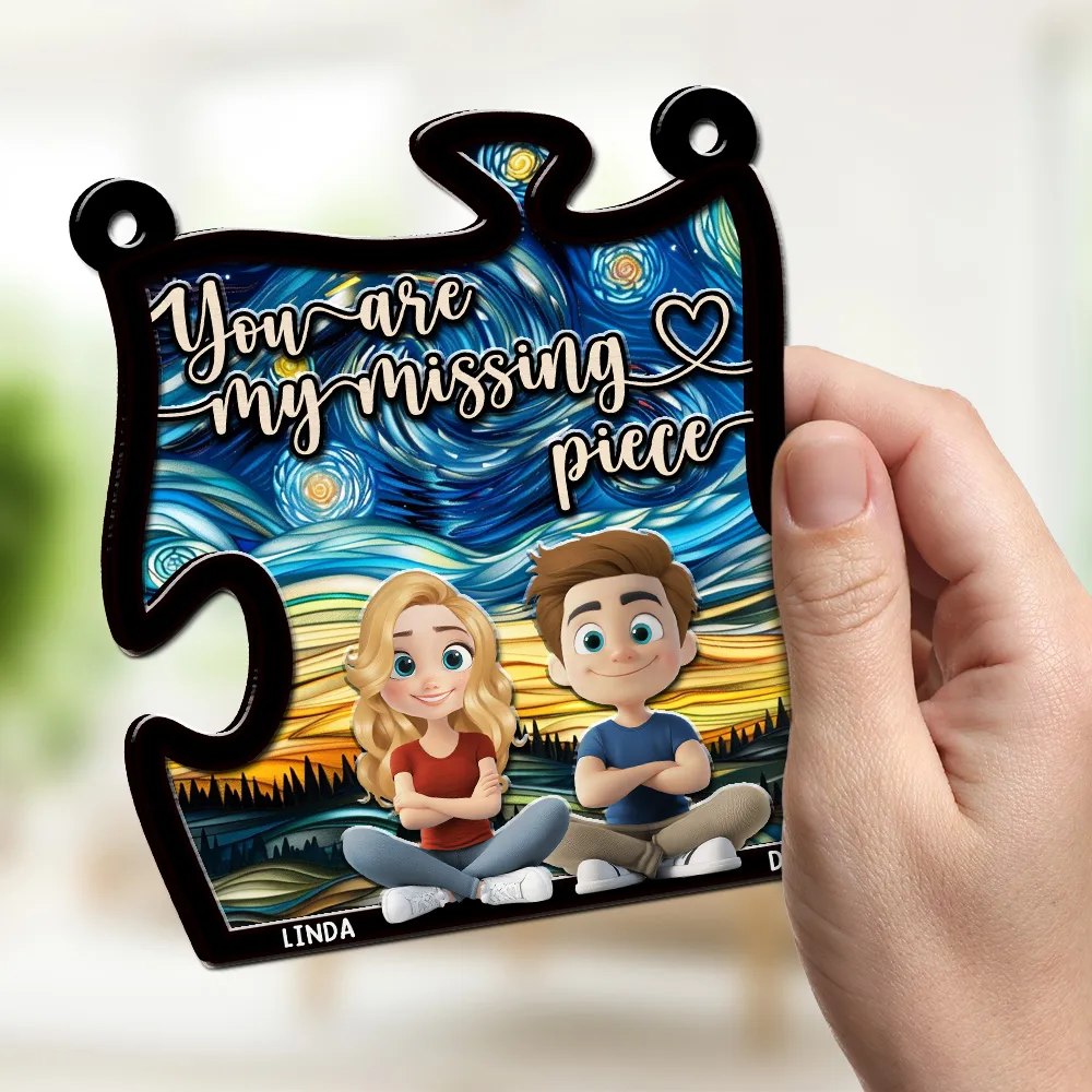 You Are My Missing Piece – Personalized Wood and Acrylic Puzzle Ornament, Romantic Gift for Couple or Lover - Image 2