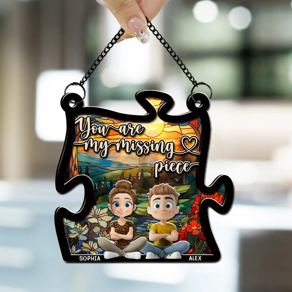 You Are My Missing Piece – Personalized Wood and Acrylic Puzzle Ornament, Romantic Gift for Couple or Lover - Image 3