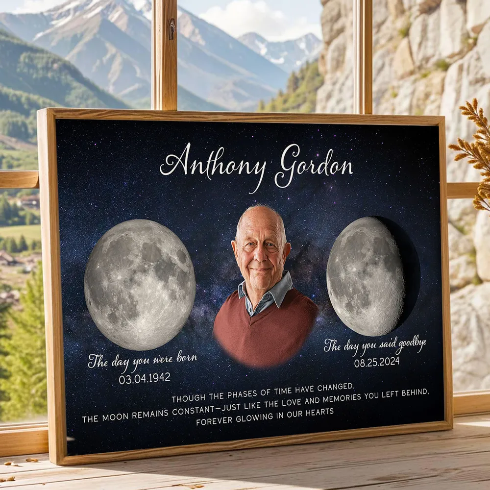 Poster – Personalized Moon Phase Memorial Print “Love You to the Moon & Back” - Image 3