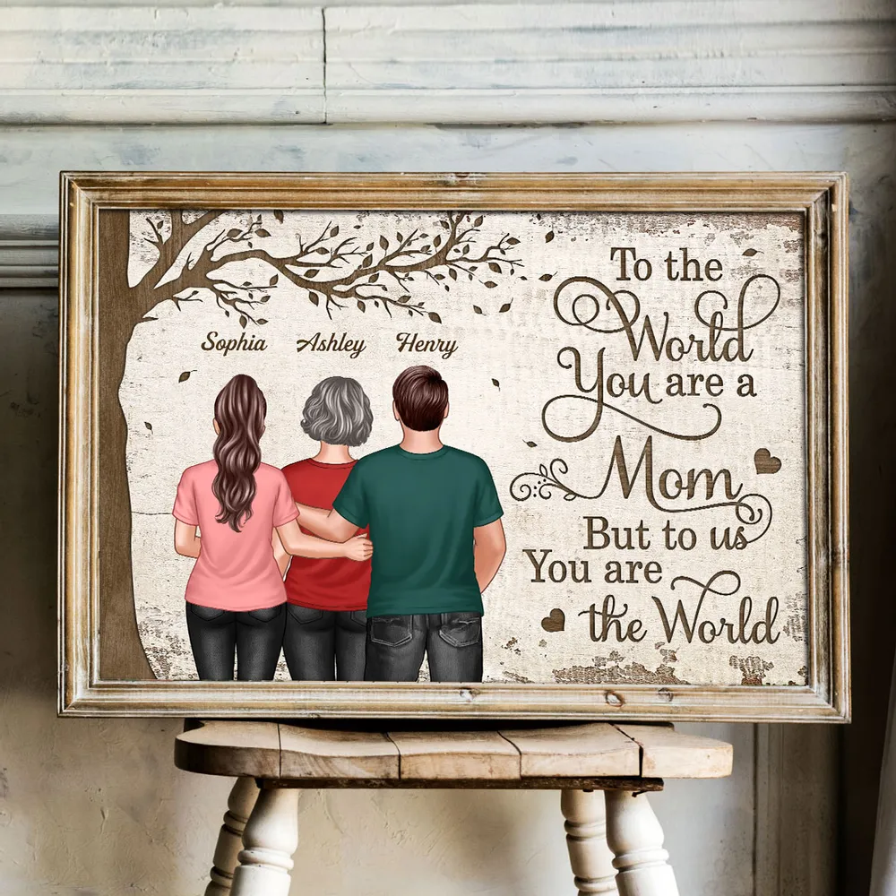 “To the World You Are a Mom” Custom Poster for Mom, Heartfelt Personalized Family Gift - Image 2