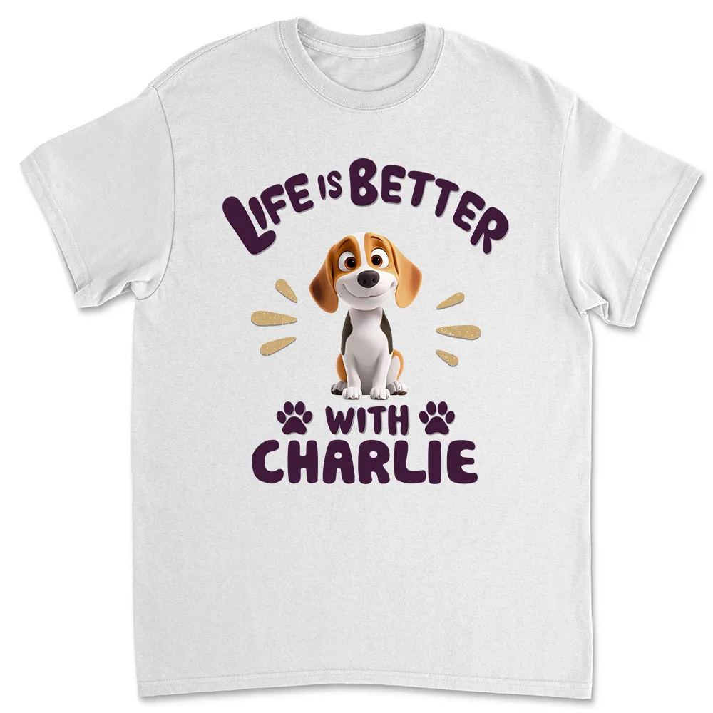Classic Tee with Fun Dog Print, Comfortable and Versatile, Perfect for Dog Owners - Image 3