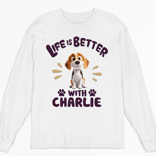 Classic Tee with Fun Dog Print, Comfortable and Versatile, Perfect for Dog Owners - Image 5