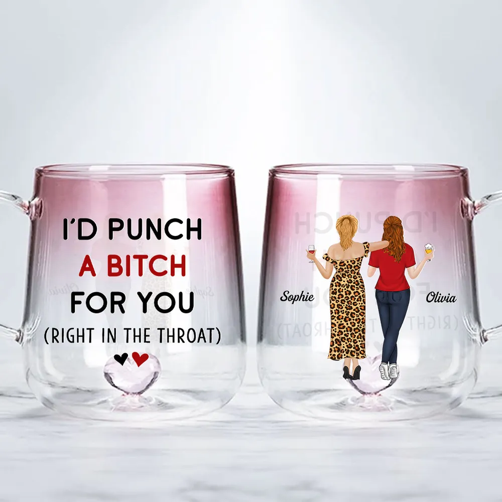 Best Friends Forever – Custom Gradient Glass Mug for Sisters and Best Friends with Fun Quote - Image 3