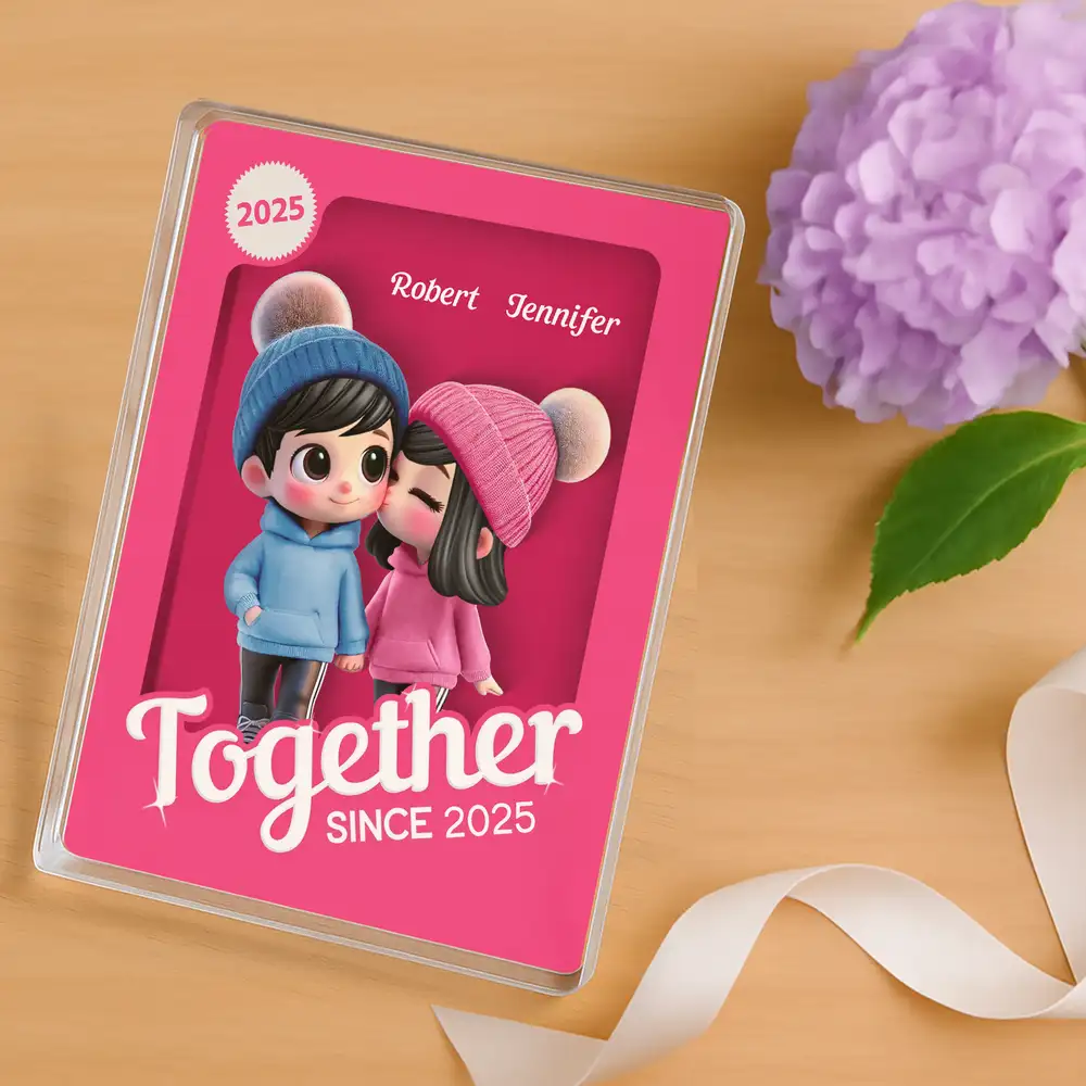 Custom Cartoon Couple Acrylic Plaque – Personalized Anniversary Gift - Image 2