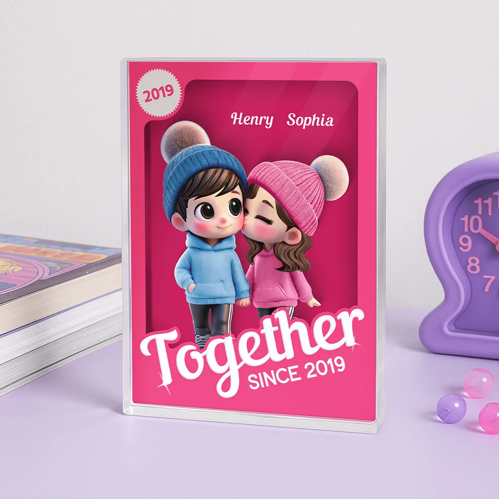 Custom Cartoon Couple Acrylic Plaque – Personalized Anniversary Gift - Image 4