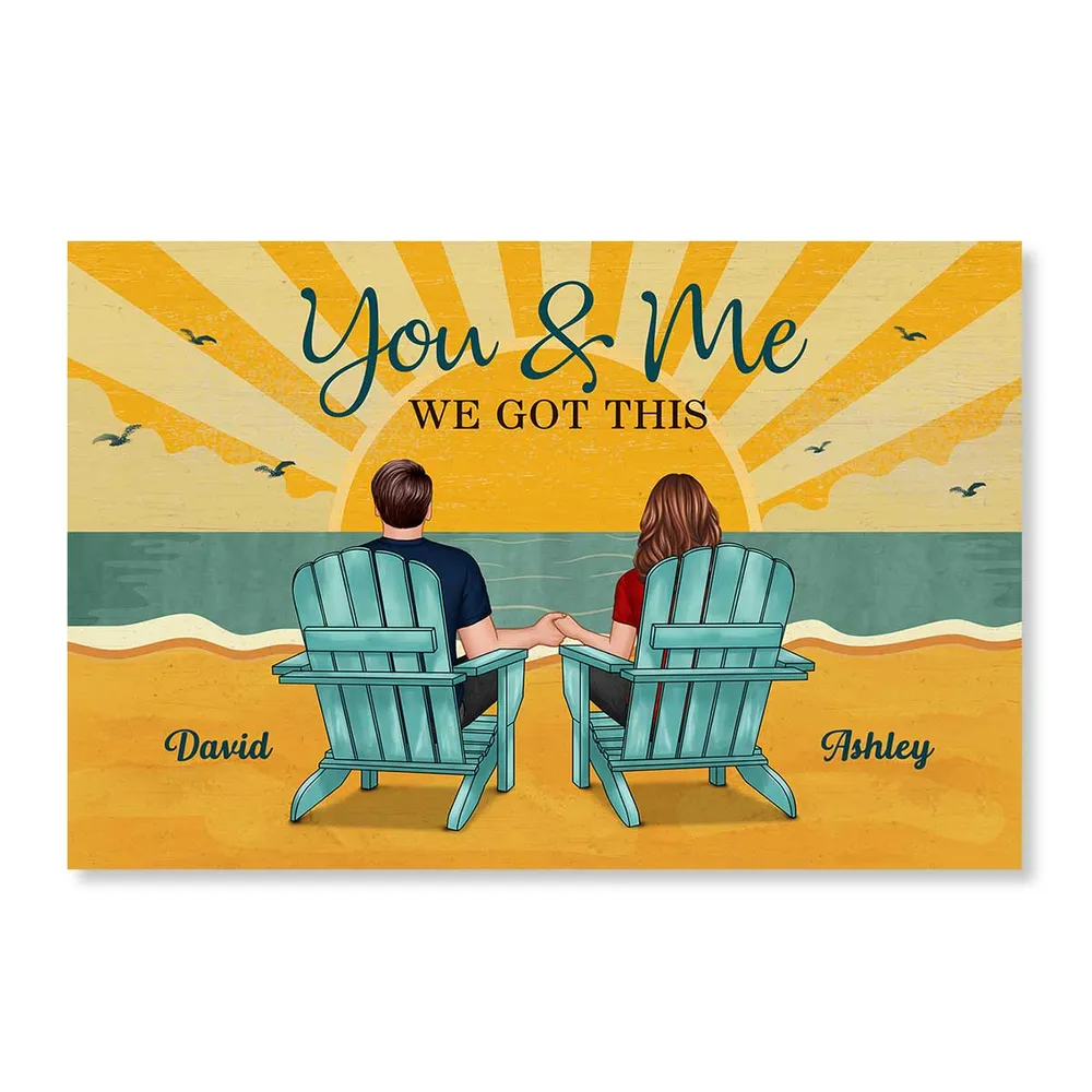 Custom Sunset Beach Poster Gift for Couples - Image 3